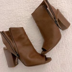 Madden Girl peep toe booties with zipper